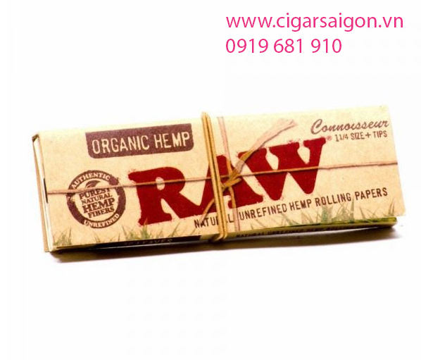 Giấy cuốn thuốc lá Raw Organic Hemp 1 1/4 Size + Tips